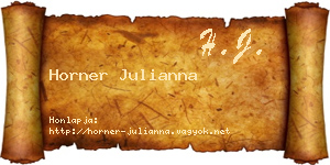 Horner Julianna névjegykártya